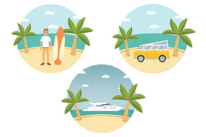 Landscape tropical beach van yacht