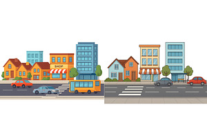 Colorful urban landscape featuring, an Object Illustration by ZinetroN