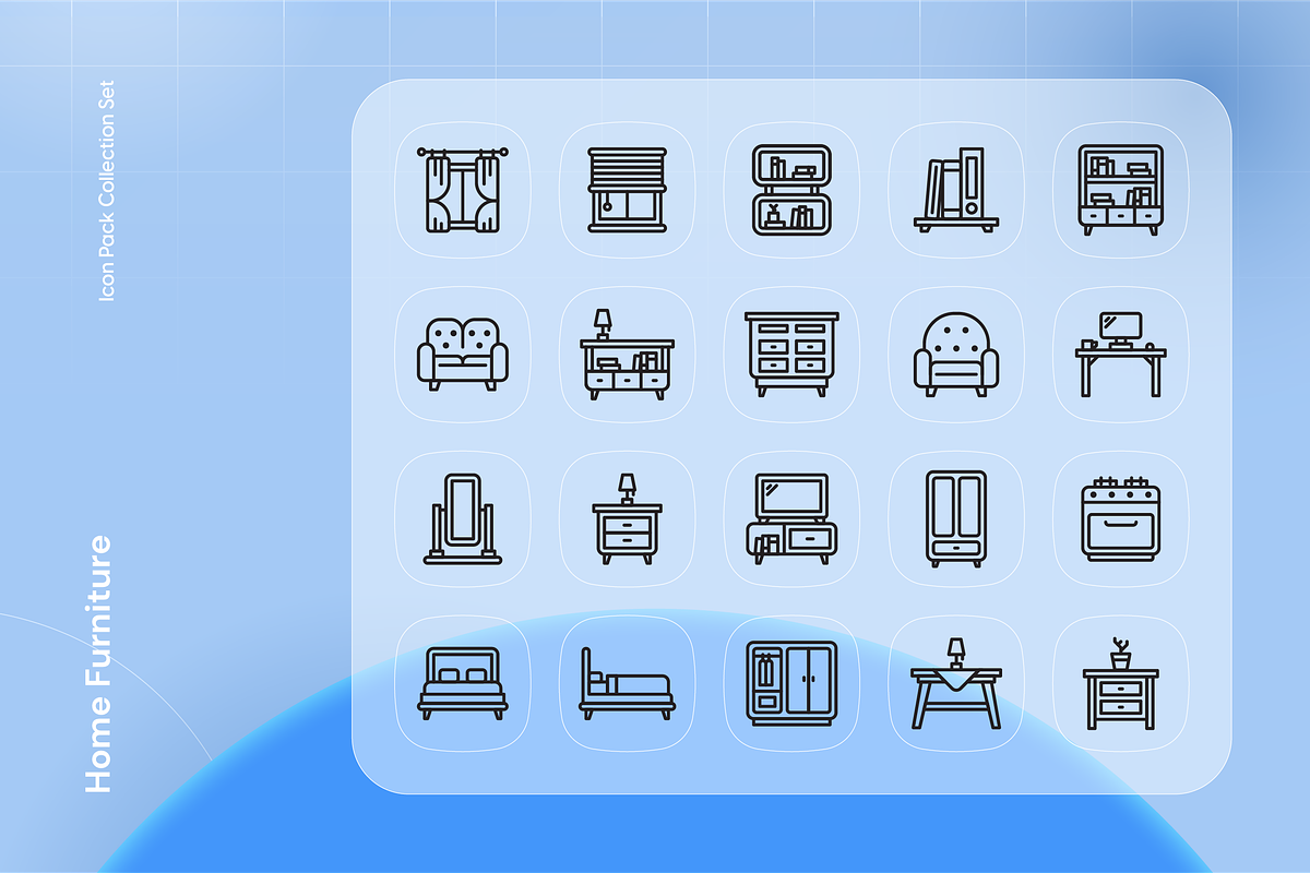 Home Furniture Icon Set, an Outline Icon by Nathaya Studio (Photo 2 of 2)