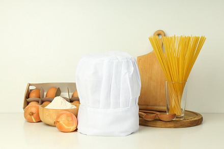Composition with chef hat for concept of cooking, a Food & Drink Photo by AtlasStudio PRO