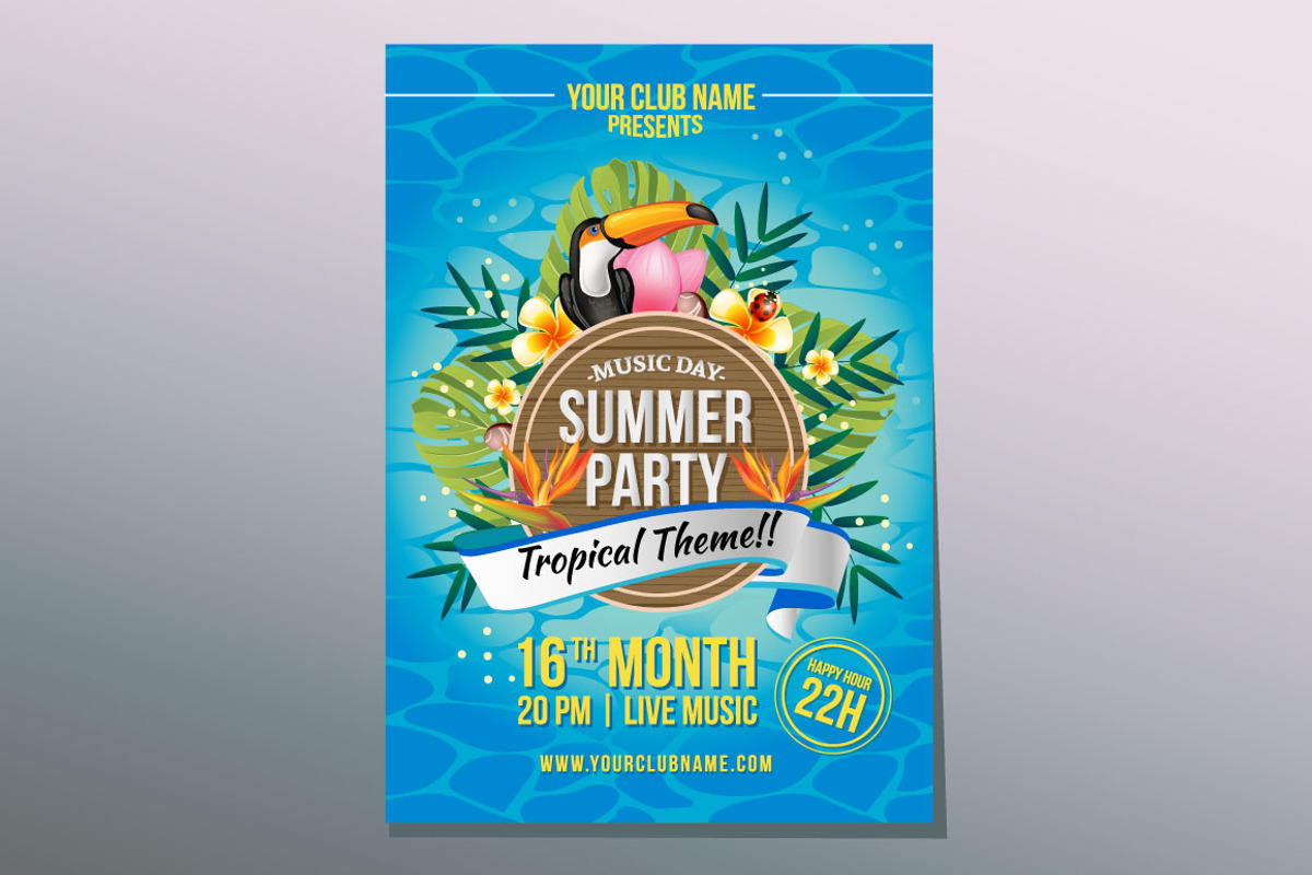 12 Summer Poster Design Template, a Flyer Template by Propylparaben (Photo 10 of 11)