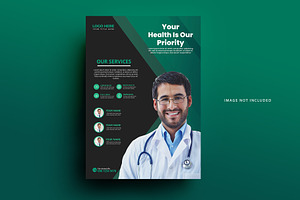 Modern medical healthcare flyer, a Flyer Template by graphics city