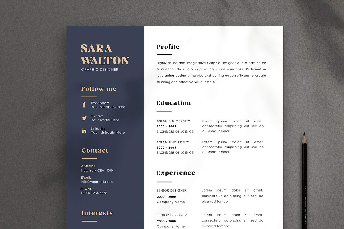 Luxurious Style Resume CV, a Resume Template by Saman Osama (Photo 1 of 3)