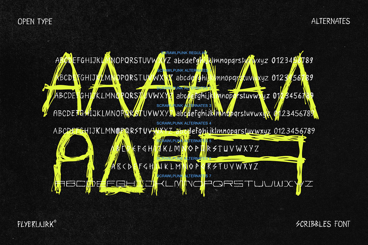 Scrawlpunk - Scribbles Font, a Handwritten Font by FLYERWRK (Photo 7 of 10)