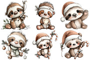 Whimsical Christmas Sloth Clipart, an Illustration by Pixels.Craft (Thumbnail 5 of 6)