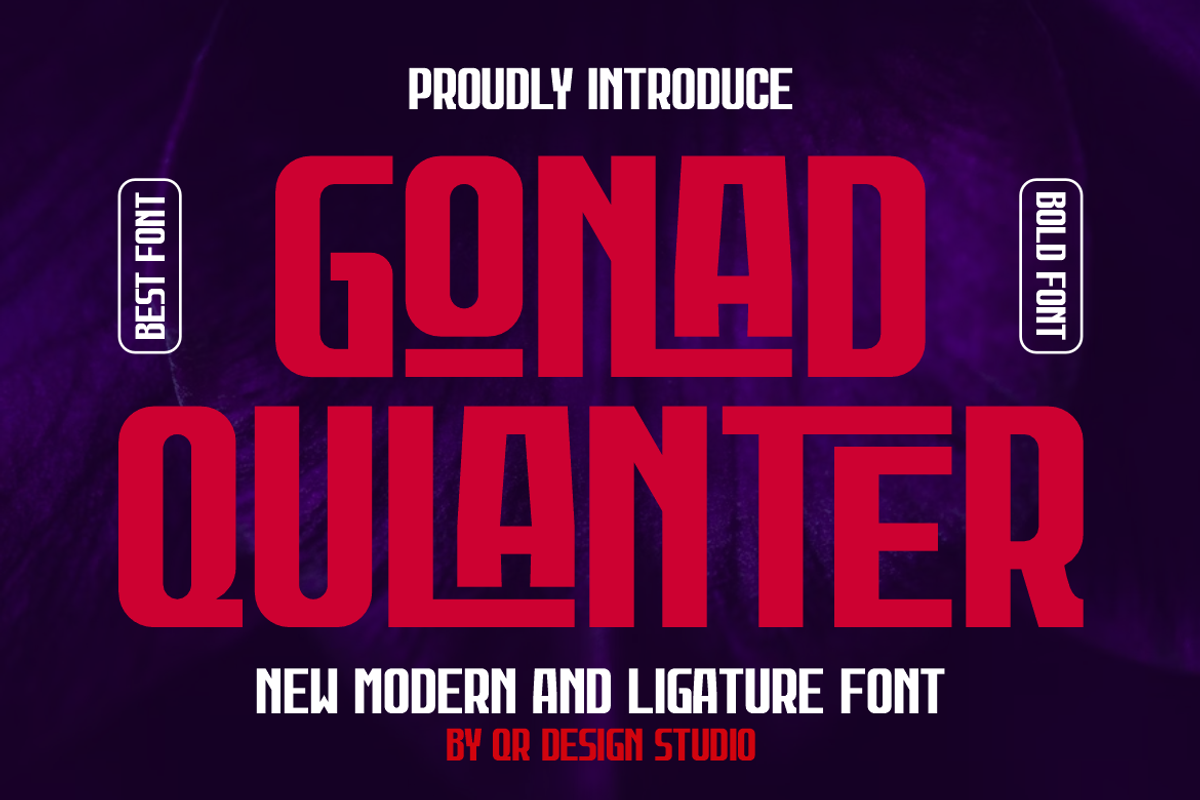 Gonad Qulanter, a Sans Serif Font by QR Design Studio (Photo 1 of 9)