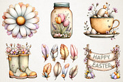 Boho Pastel Easter Clipart Bundle, an Illustration by RobertsArt (Thumbnail 6 of 6)