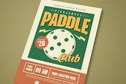 Green Retro Pickleball Paddle flyer, a Flyer Template by megarez (Thumbnail 3 of 3)