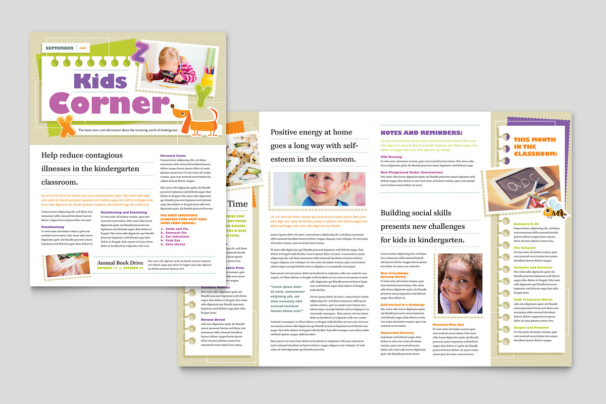 Kindergarten Newsletter Template, a Magazine Template by StockLayouts (Photo 4 of 4)