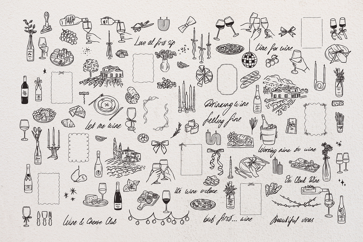 Line art Wine and Dine collection, an Object Illustration by RaDavCrafts (Photo 3 of 15)