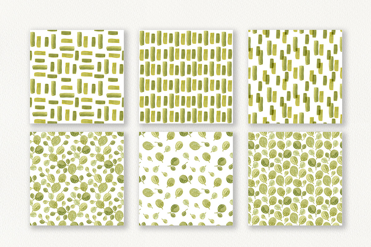Olive abstract patterns watercolor, a Texture Illustration by YarovaArt (Photo 7 of 21)