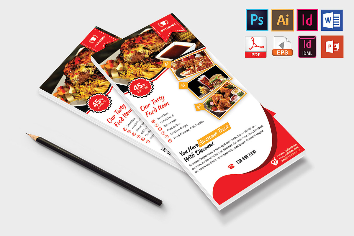 Rack Card | Restaurant DL Flyer V-03, a Flyer Template by Imagine ...