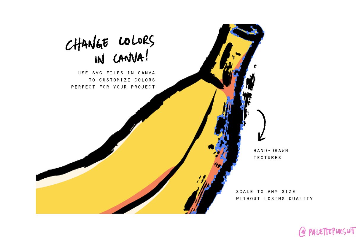 Textured vector bananas pattern set, a Food Illustration by Palette Pursuit (Photo 5 of 6)