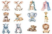 Safari Nursery Watercolor Clipart, an Illustration by CitraGraphics (Thumbnail 2 of 5)