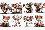Whimsical Spring Animals Clipart Png, an Illustration by Watercolor design (Thumbnail 3 of 6)