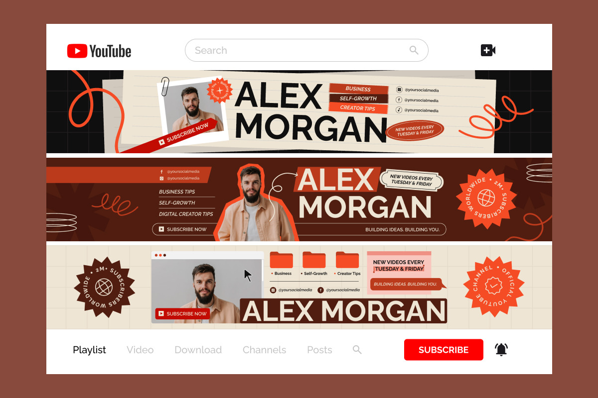 Modern Creator YouTube Banner preview 4