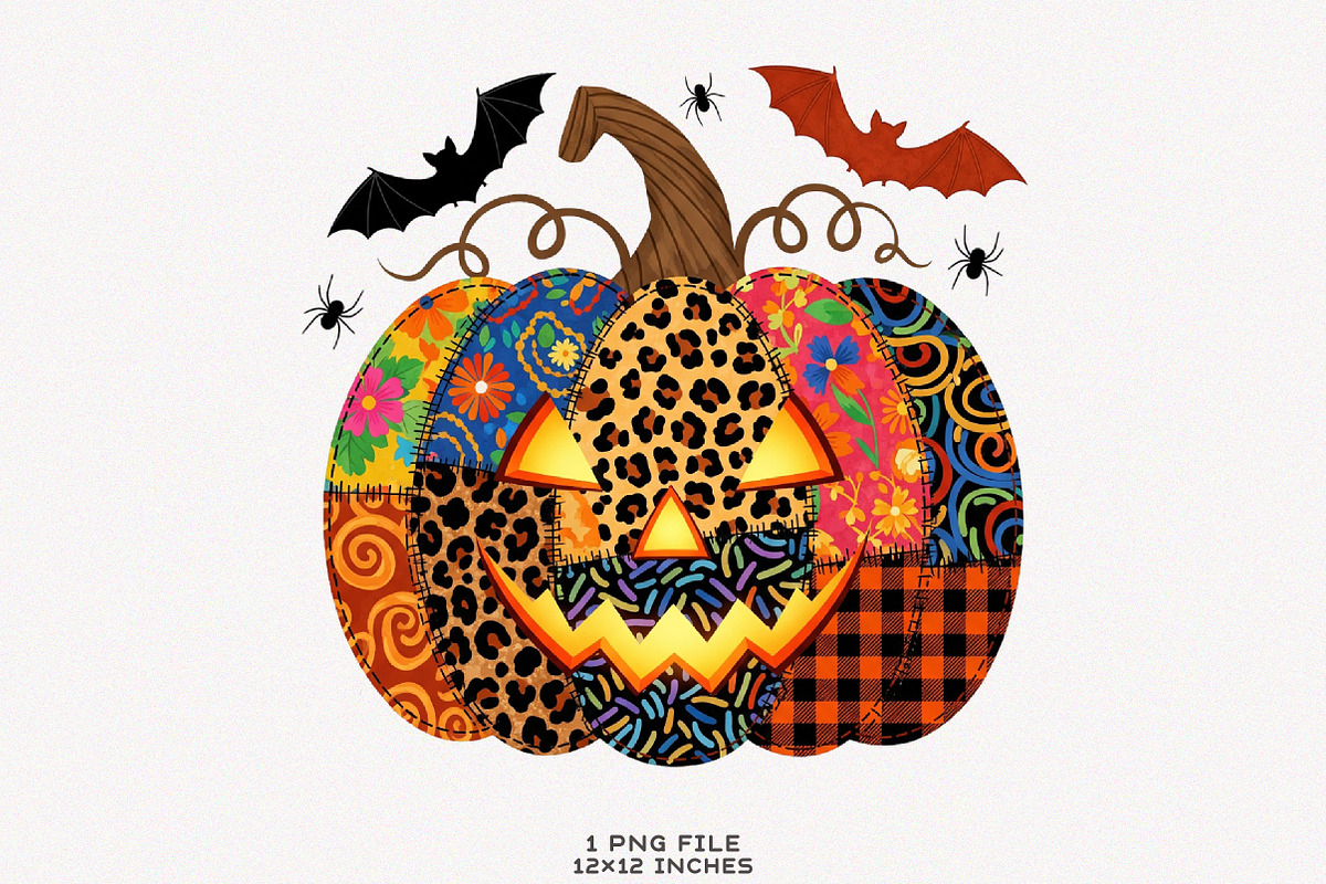 Patchwork Pumpkin Png Halloween Png, an Illustration by SinaCreation (Photo 1 of 7)