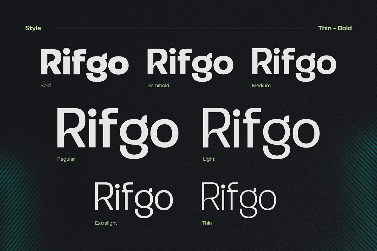 Modern Family Sans Serif - Rifgo, a Sans Serif Font by Nirmana Visual (Photo 8 of 11)