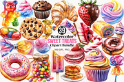 Watercolor Sweet Treats Clipart, an Illustration by Canvas Craft (Thumbnail 1 of 7)