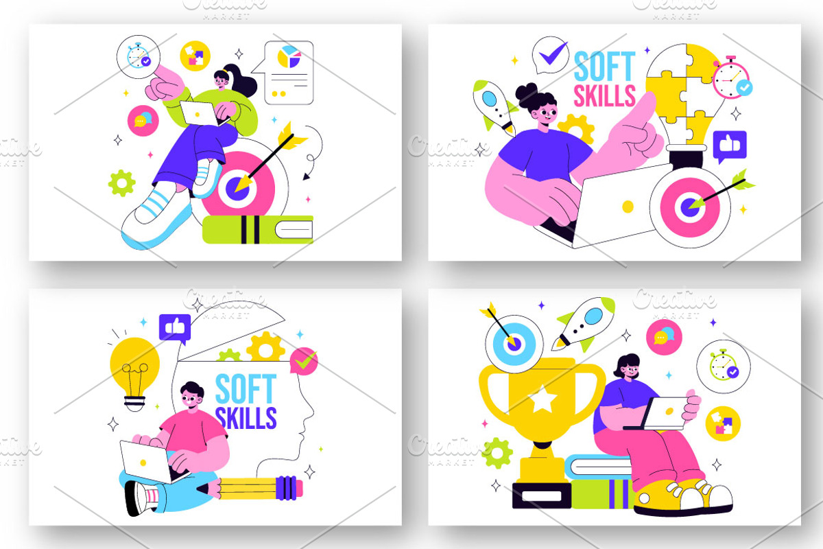 10 Soft Skills Illustration, a Person Illustration by denayunebgt (Photo 3 of 4)