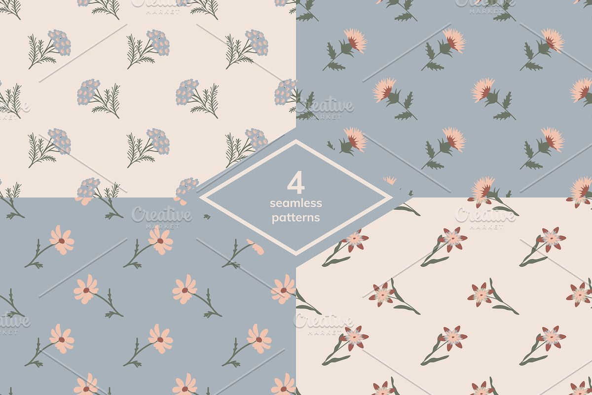 Seamless patterns set, a Pattern Graphic by elyomys