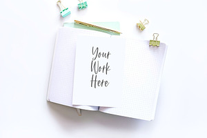 Open Note Card Mockup, a Print Template by SunnyTangerine Stock