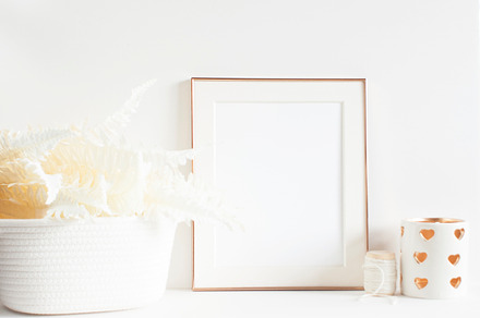 Rose Gold & White Frame Mockup