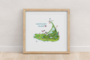 Nantucket Island watercolor map, an Illustration by s.yanyeva (Thumbnail 4 of 5)