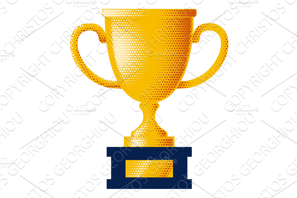 Retro Gold Trophy Cup Award Icon, an Object Illustration by Christos Georghiou