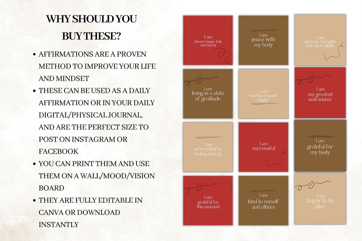 Earth Colors Affirmation Card Deck, a Templates & Theme by Digital By Nikoleta (Photo 3 of 10)