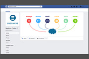 Cloud software facebook cover theme, a Social Media Template by NeptuneDesign (Thumbnail 3 of 3)