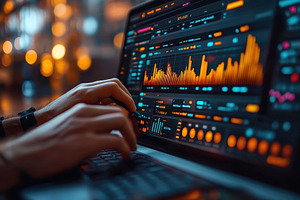 Analyzing financial data on a laptop, a Photo by Tanuart