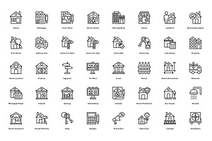 192 Real Estate Line Icons