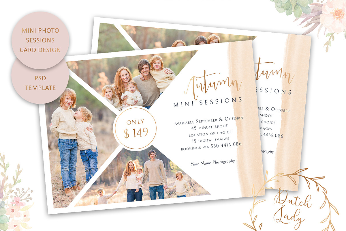 PSD Photo Session Card Template #44, a Card Template by The Dutch Lady ...