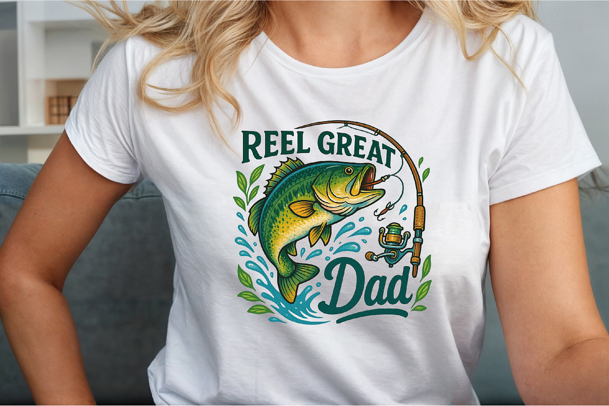 Retro Reel Great Dad Png Fishing Dad, an Illustration by Sublimation Artist (Photo 3 of 9)
