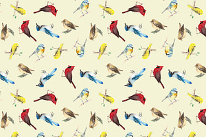 Watercolor Seamless Pattern - Nature