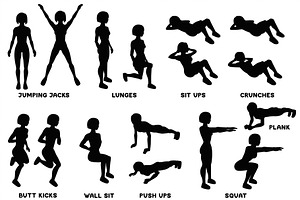 Sport exercises black collection