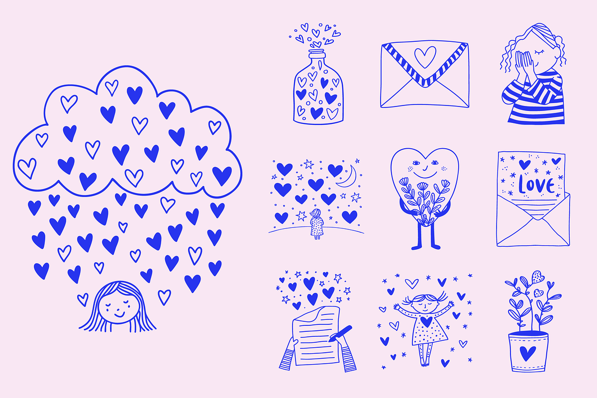 First Love Cute Doodles, a Person Illustration by Danil Polshin