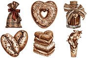 Mocha Valentine's Day Clipart, an Illustration by DreamArtGraphic (Thumbnail 3 of 5)