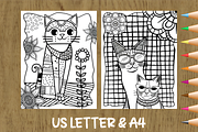 Patchwork Cat Portrait Coloring Page, an Animal Illustration by Coco Bloom (Thumbnail 3 of 4)