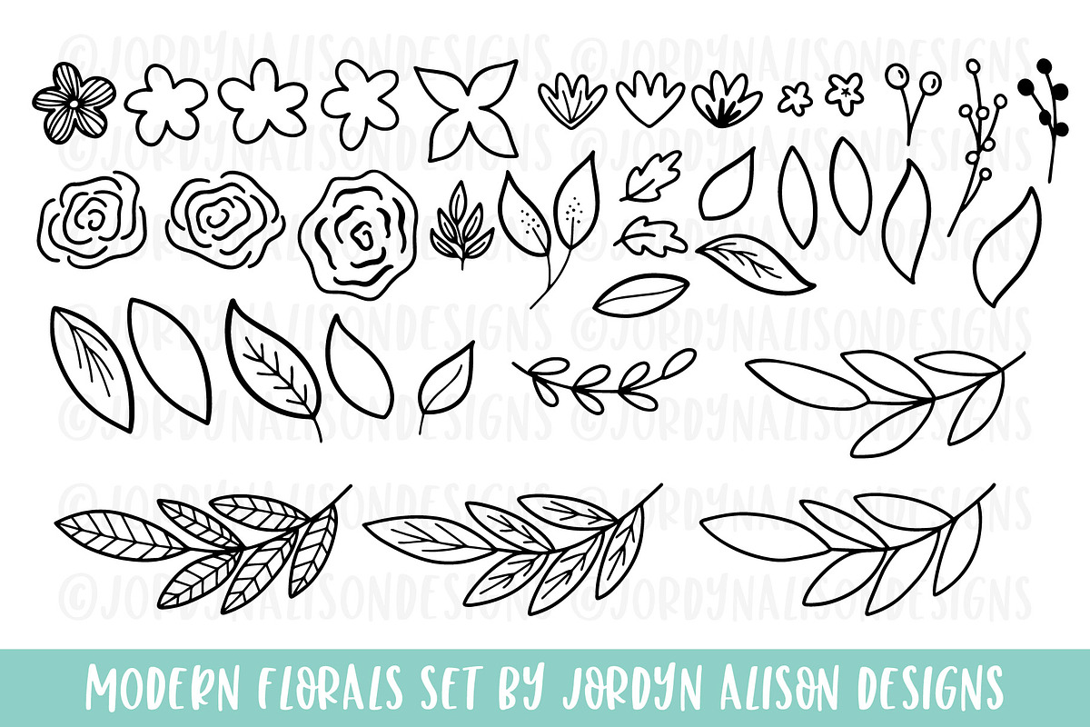Honey Suckle & Modern Florals Bundle preview 4