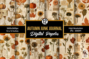 Fall Botanical Junk Journal Paper