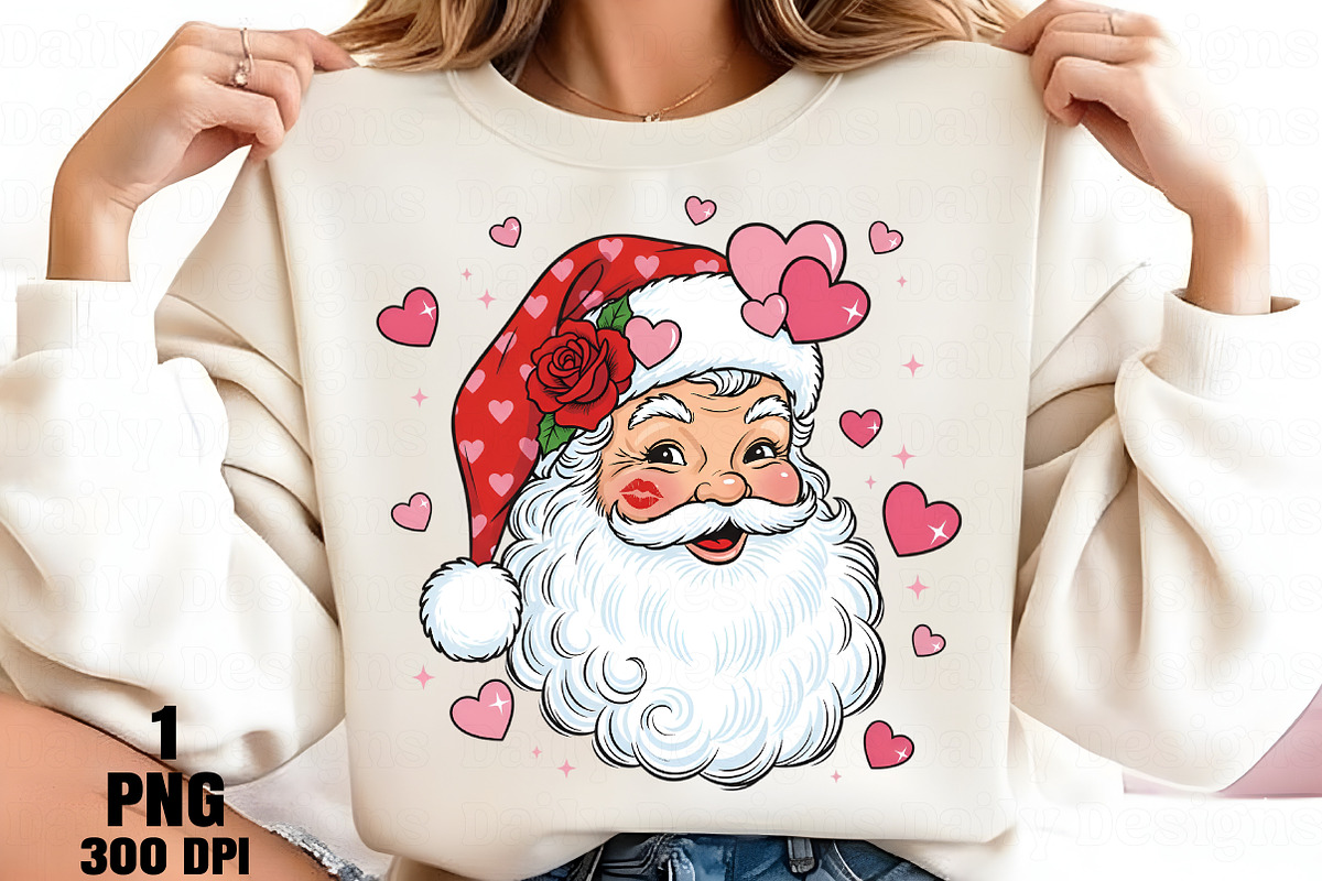 Retro Valentine Santa PNG, an Illustration by Daily.Designs (Photo 2 of 5)