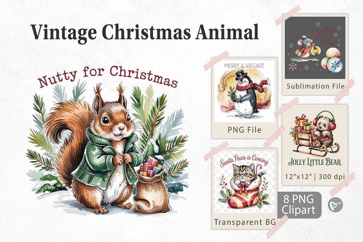 Vintage Christmas Animal, a Graphic by Artnoy (Photo 1 of 5)