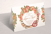 Watercolor wreaths set. Roses & keys, an Illustration by antuanetto (Thumbnail 5 of 6)