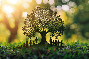 A tree with people shapes cut out of, a Photo by Iftikhar Alam