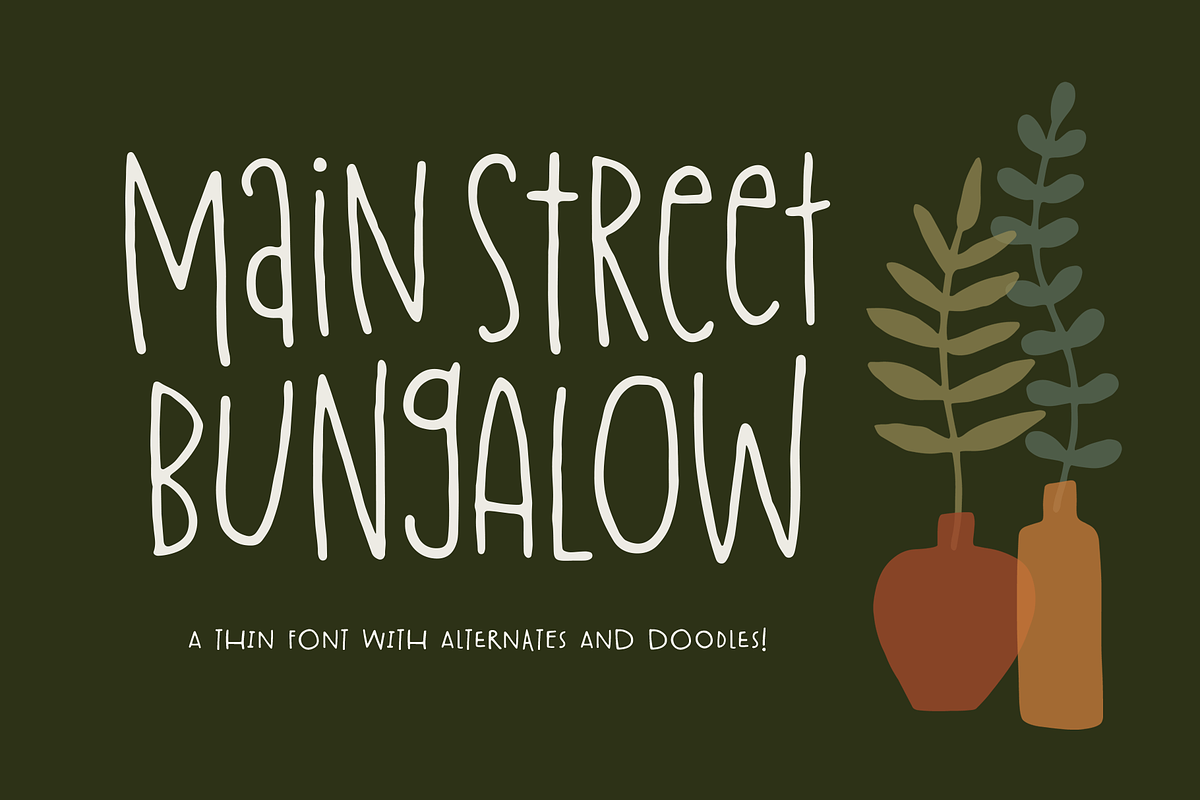 Main Street Bungalow Font, a Sans Serif Font by Denise Chandler (Photo 1 of 7)