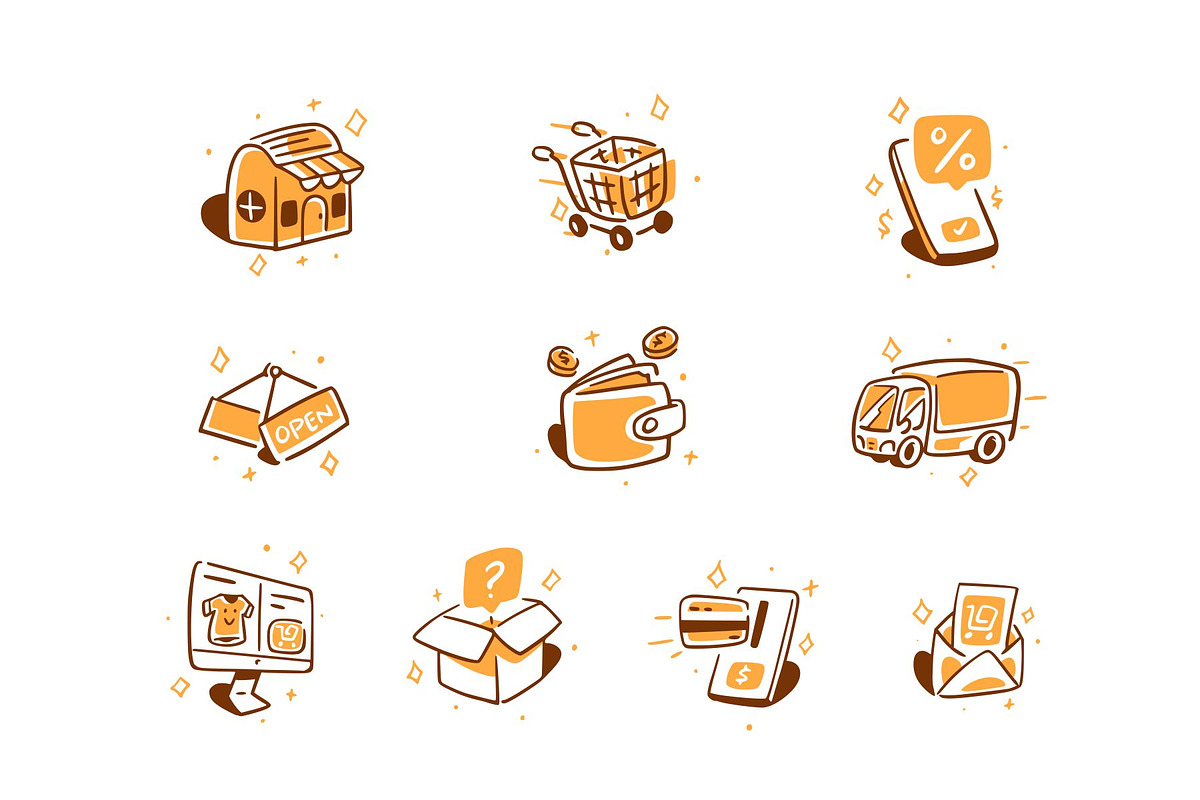 Ecommerce Doodle Icon Set Vol 1, an Object Illustration by SLAB! Design (Photo 2 of 3)