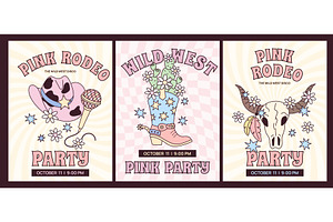 Cowgirl party cards. Wild west girly, an Animal Illustration by YummyBuum