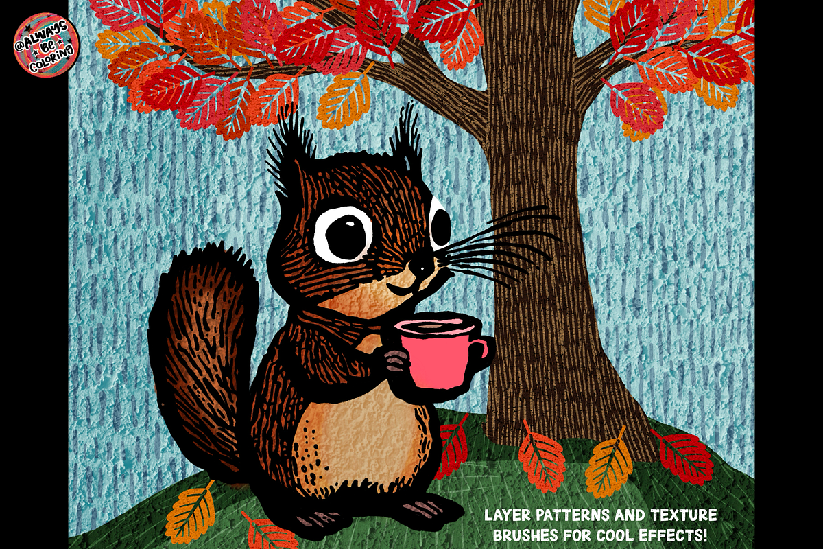 Procreate Linocut Brush Bundle, a Brush Add-On by AlwaysBeColoring (Photo 11 of 11)